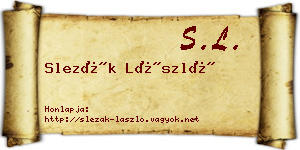 Slezák László névjegykártya